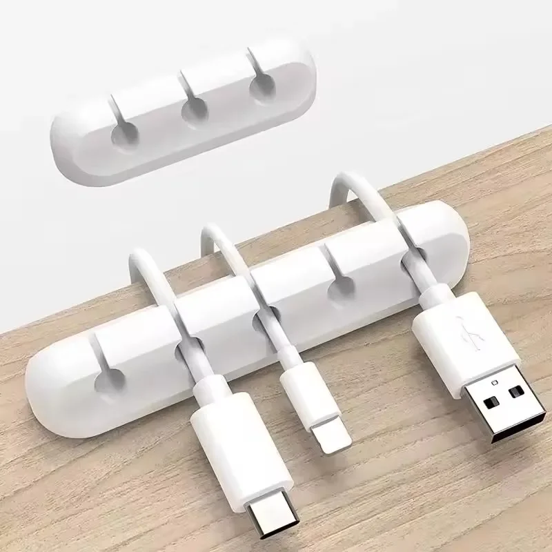 Desk Accessories - シリコン製USBケーブルオーガナイザー。USB充電ケーブルを巻き取って整理できる、デスクトップ用のケーブルホルダー。マウスやイヤホンなどのアクセサリーの整理に。