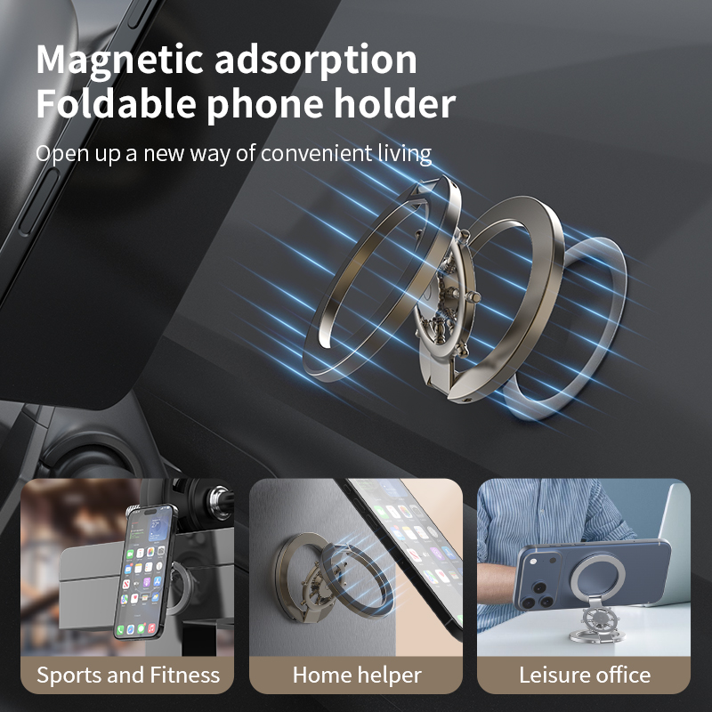 磁石式のスマートフォンリングホルダー。指で操作できるジャイロ - Desk Accessories のレビューと価格