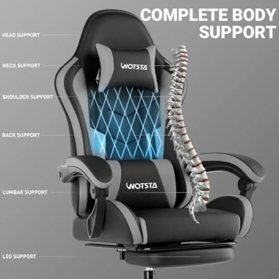 人間工学に基づいたデザインのゲーミングオフィスチェア。フット - Office Furniture のレビューと価格